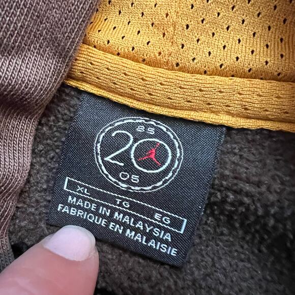 Nike Air Jordan Hoodie Mens XL Brown Logo Sweatshirt * - Picture 5 of 7